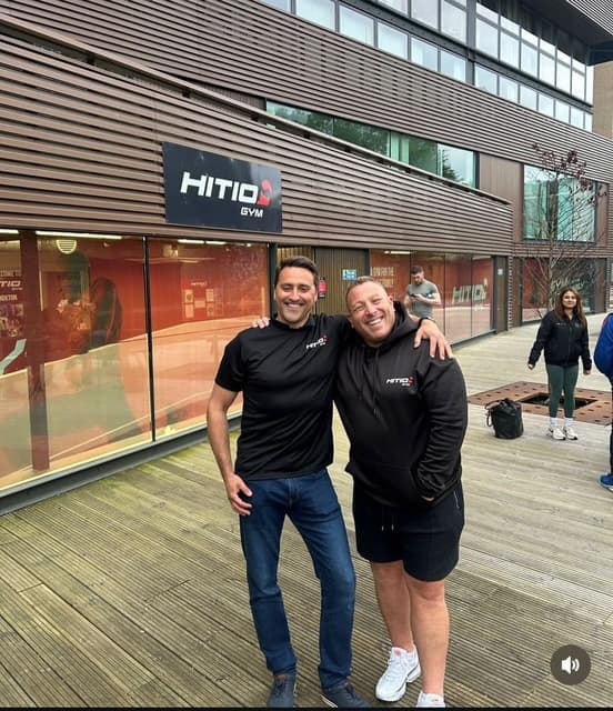 Tim and Matt outside the gym